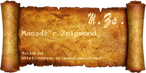 Maszár Zsigmond névjegykártya